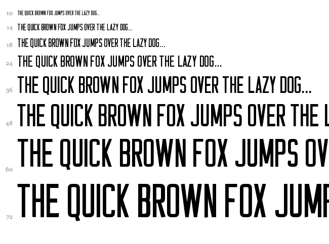 Casual Hardcore font waterfall